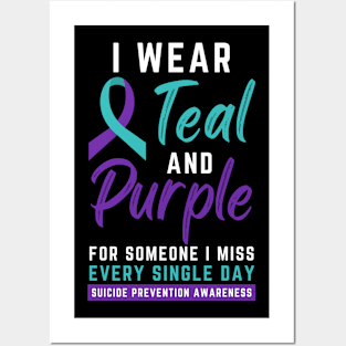 I Wear Teal & Purple, Suicide Prevention Awareness Posters and Art